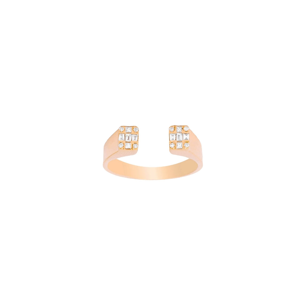 Griff 18k Gold Double Square Open Ring | Boom & Mellow