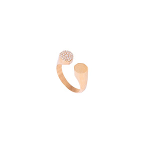 Griff 18k Gold Roi Pave Hectagon Open Ring