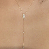 Alexa Jewelry 18k Gold Sparkly Sparkly Lariat Necklace with White Diamond