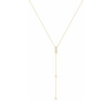 Alexa Jewelry 18k Gold Sparkly Sparkly Lariat Necklace with White Diamond
