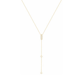 Alexa Jewelry 18k Gold Sparkly Sparkly Lariat Necklace with White Diamond