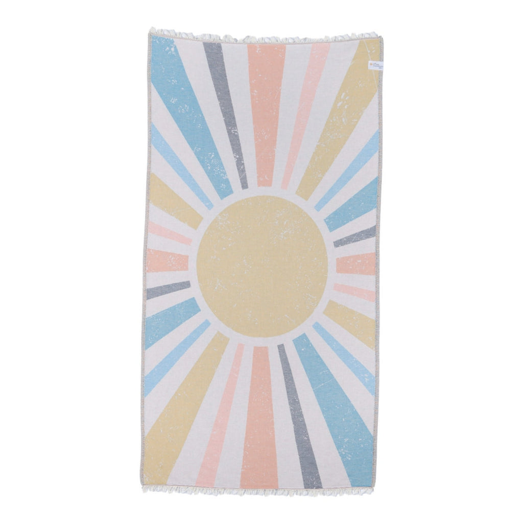 Aria Inspirations Mustard and Coral Sun Towel | Boom & Mellow