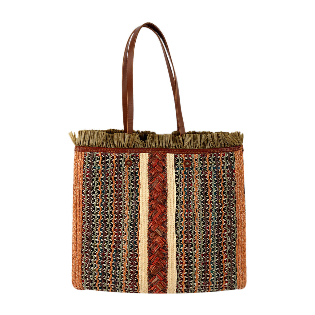 Exquisite J Woven Raffia Shopping Bag | Boom & Mellow