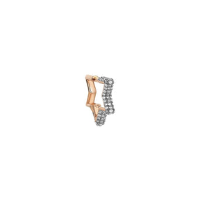 Kismet by Milka 14k Roslow Gold Pave Star Hoop Earring