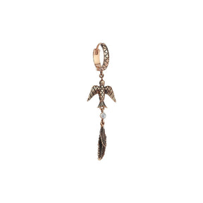 Kismet by Milka 14k Roslow Gold Sparrow Feather Drop Earring