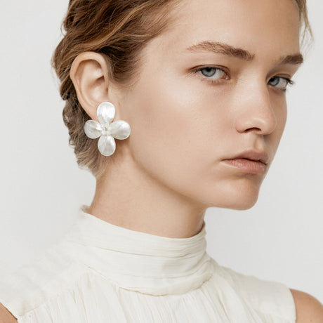 Shashi Coquina Blanc Earrings