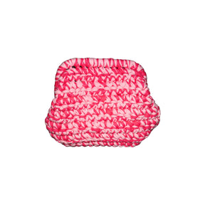 You & Eye Pink Crochet Clutch Bag with Snap Closure
