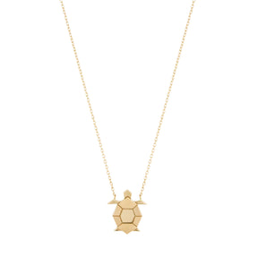 By Delcy 18k Yellow Gold Turtle Necklace