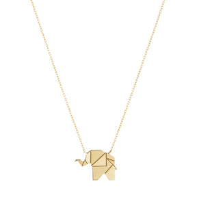 By Delcy 18k Pink Gold Origami Heart Necklace