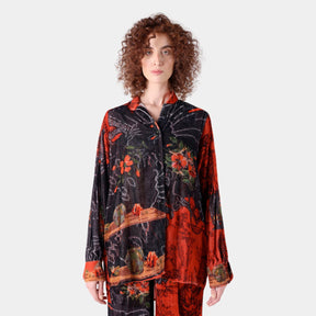 Orange Crush Sleeve Pleat Shirt