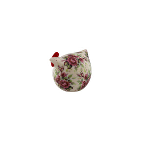 East Gallery Small Red Roses Ceramic Hen Decor