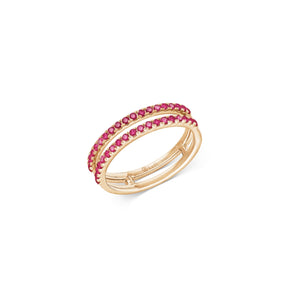 Kefi Jewelry 18k Gold Ruby Two Charms Ring