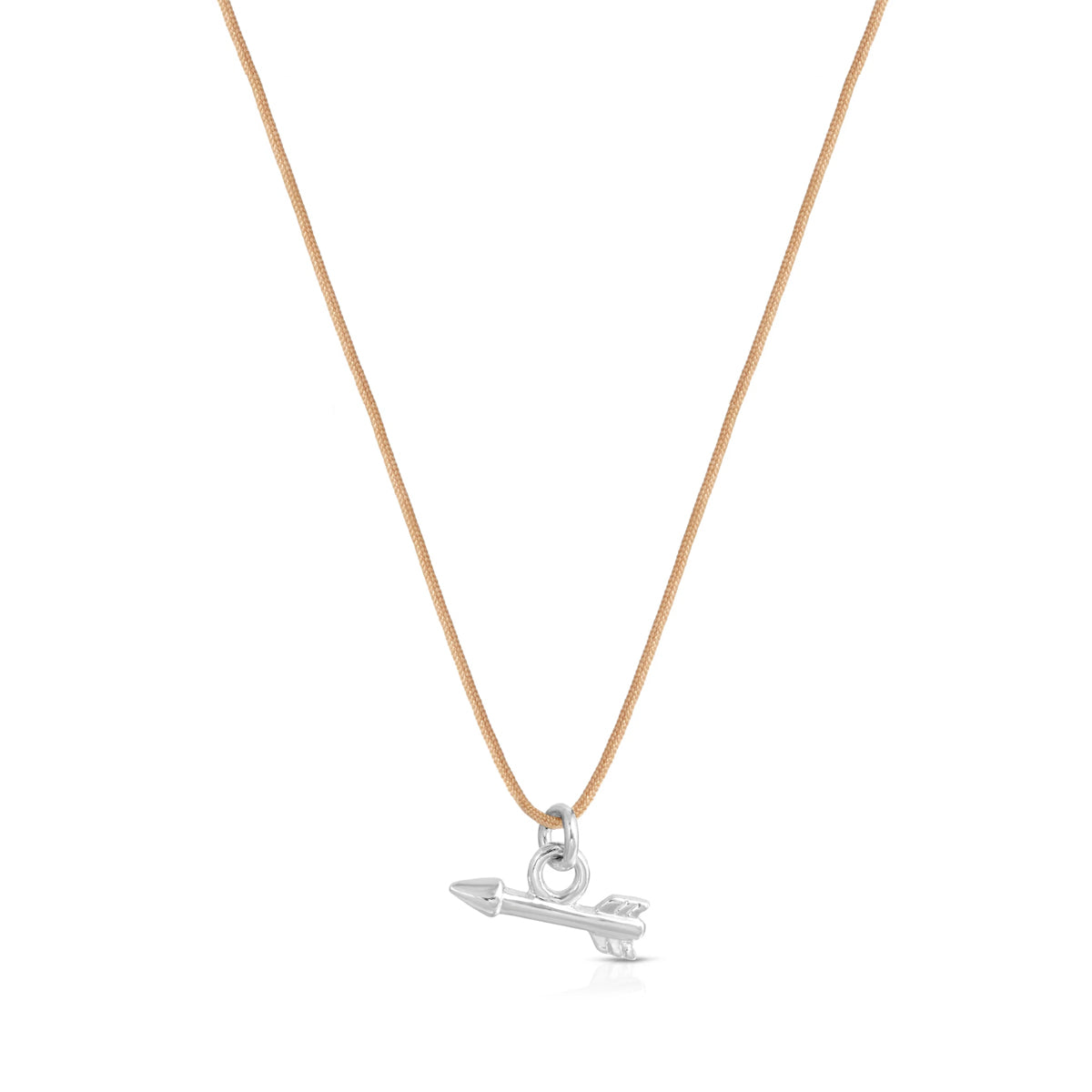 Lucky Feather Positive Directions Silver Arrow Necklace