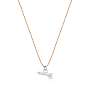 Lucky Feather Positive Directions Silver Arrow Necklace