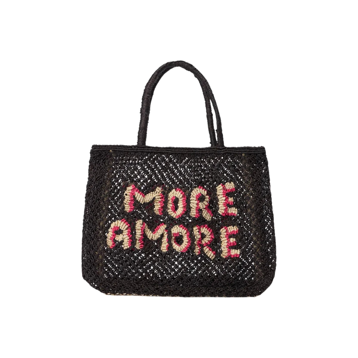 The Jacksons Bags Small Black More Amore Jute Tote Bag