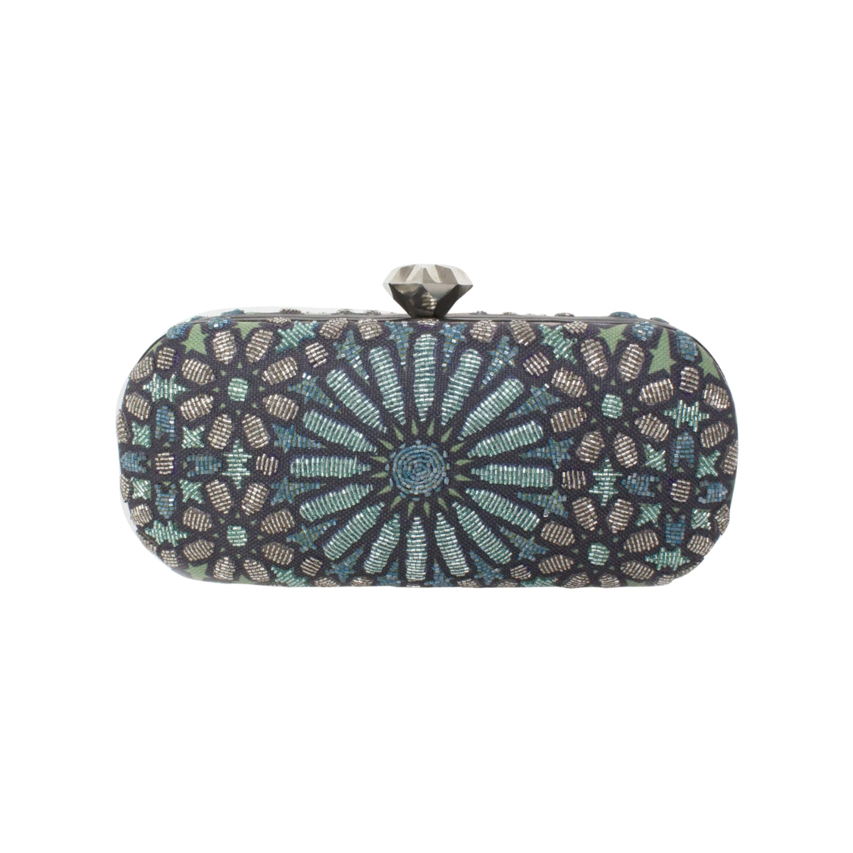 Sarah's Bag Morrocan Aqua Box Clutch