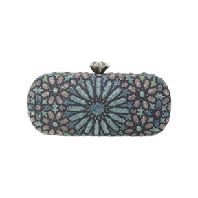 Sarah's Bag Morrocan Aqua Box Clutch