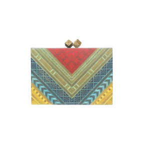 Sarah's Bag Afro Color Marquetry Clutch