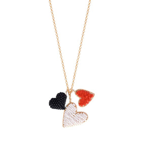 Mishky Multi Hearts Long Necklace