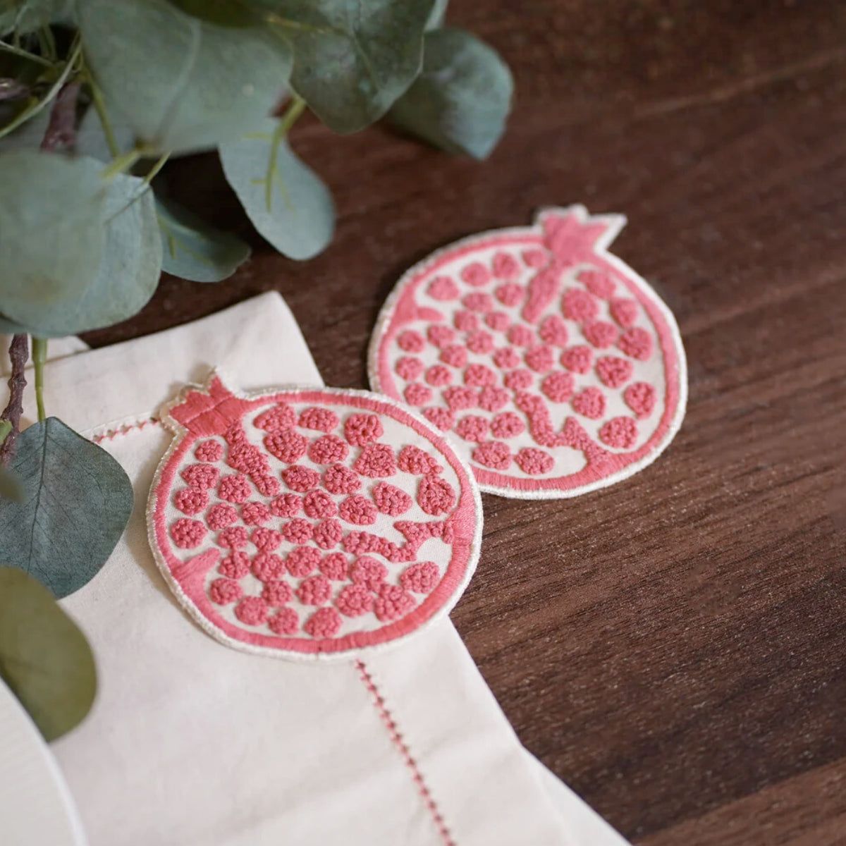 Organiks Plus Pomegranate Coasters Set of 4