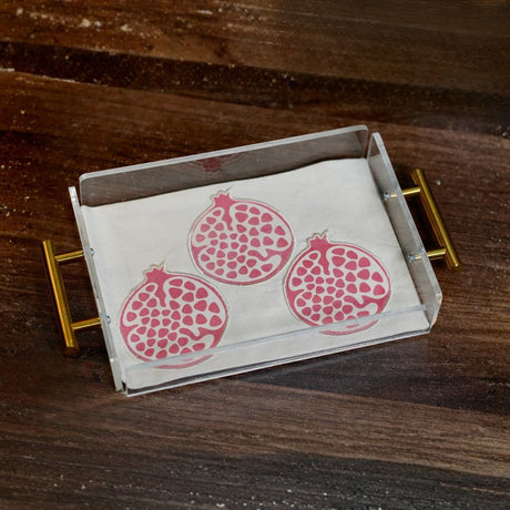 Organiks Plus Small Acrylic Tray with Pomegranate Mat