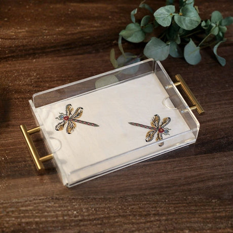 Organiks Plus Small Acrylic Tray with Dragonfly Mat