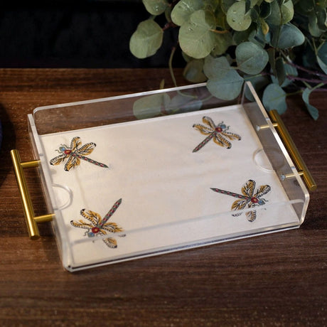 Organiks Plus Large Acrylic Tray with Dragonfly Mat