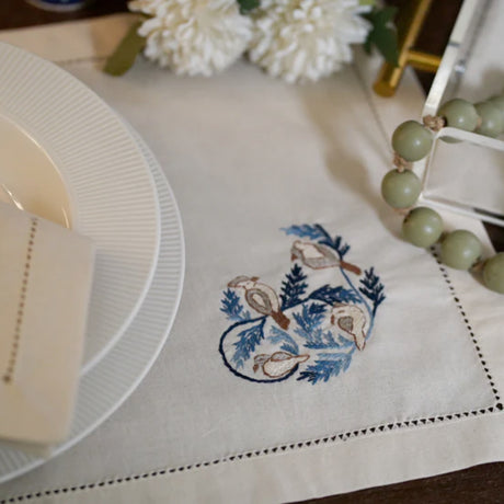 Organiks Plus Blue Birds Table Linen Set of 04