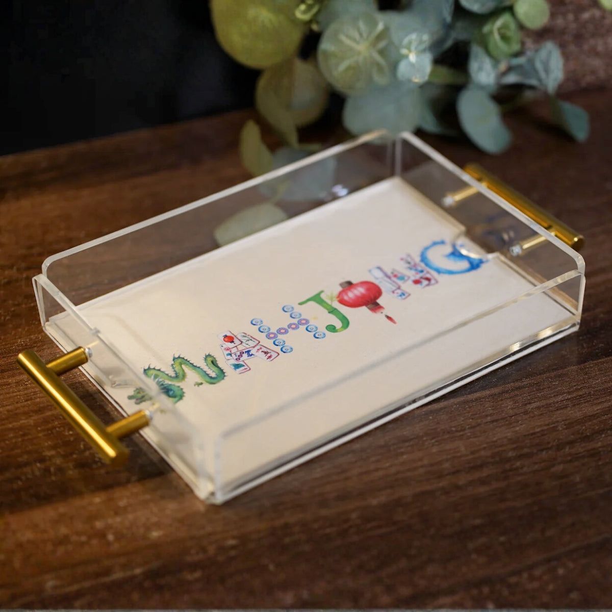 Organiks Plus Large Acrylic Tray with Mahjong Mat