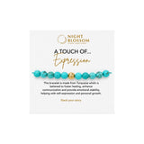 Night Blossom Turquoise Beaded Bracelet with Gold Dot