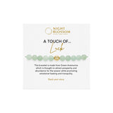 Night Blossom Green Aventurine Beaded Bracelet with Gold Dot