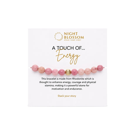 Night Blossom Red Jasper Beaded Bracelet with Gold Dot