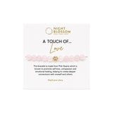 Night Blossom Pink Quartz Beaded Bracelet with Gold Dot