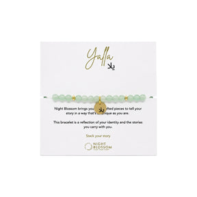 Night Blossom Green Aventurine Yalla Arabic Bracelet