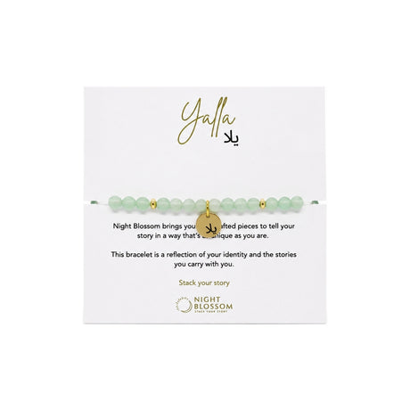 Night Blossom Green Aventurine Yalla Arabic Bracelet
