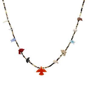 You & Eye Orange Eagle Beaded Necklace