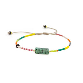 You & Eye Green Stone Miyuki Beads Bracelet