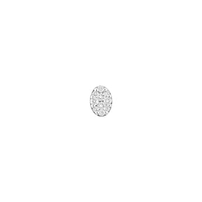 Kefi Jewelry 18k White Gold Medium Pave Diamond Oval Stud Earring