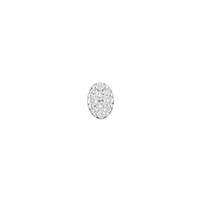 Kefi Jewelry 18k White Gold Large Pave Diamond Oval Stud Earring