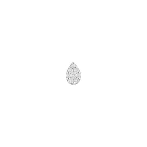 Kefi Jewelry 18k White Gold Medium Teardrop Pave Diamond Teardrop Stud Earring