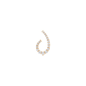 Kefi Jewelry 18k Pink Gold Diamond Curve Earring
