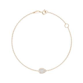 Kefi Jewelry 18k Pink Gold Pave Teardrop Chain Bracelet