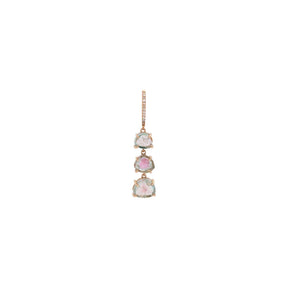 Yasmin Pharaon 14k Gold 3 Dangling Light Watermelon Tourmailne Slice Hoop Earring