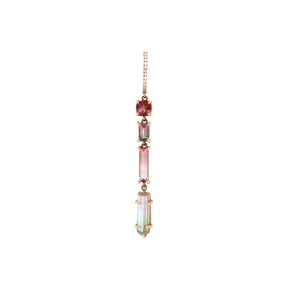 Yasmin Pharaon 14k Gold 4 Mix Tourmaline Drop Hoop Earring