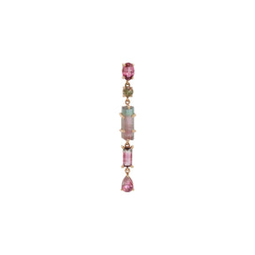 Yasmin Pharaon 14k Gold 5 Mix Tourmaline Drop Earring