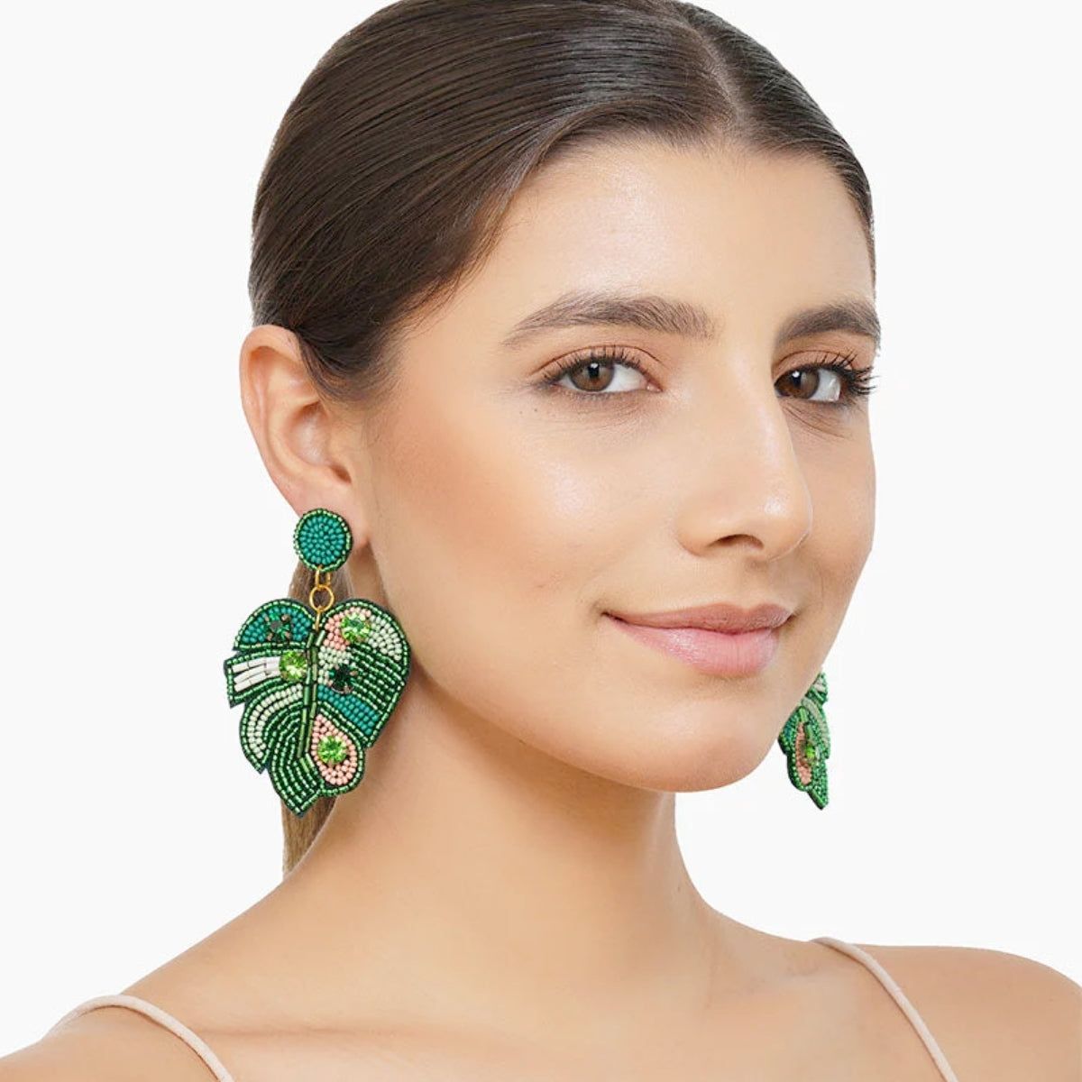 Buy America & Beyond Tropical Palm Drop Earrings Online for Women | Free 3-Hour Delivery in Dubai | Boom & Mellow UAE
