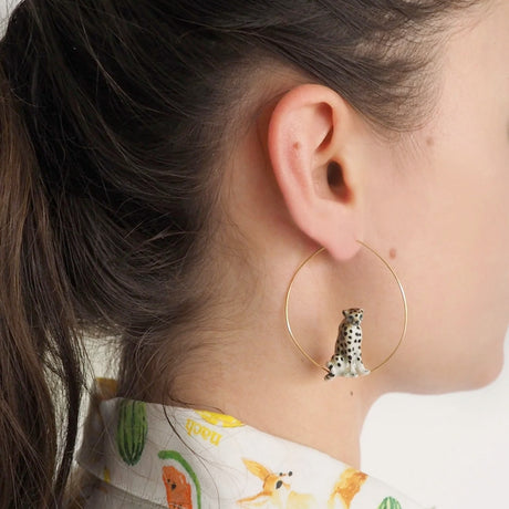 Buy Nach Bijoux Sitting Cheetah Earrings Online for Women | Free 3-Hour Delivery in Dubai | Boom & Mellow UAE