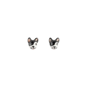 Nach Bijoux Black & White French Bulldog Stud Earrings