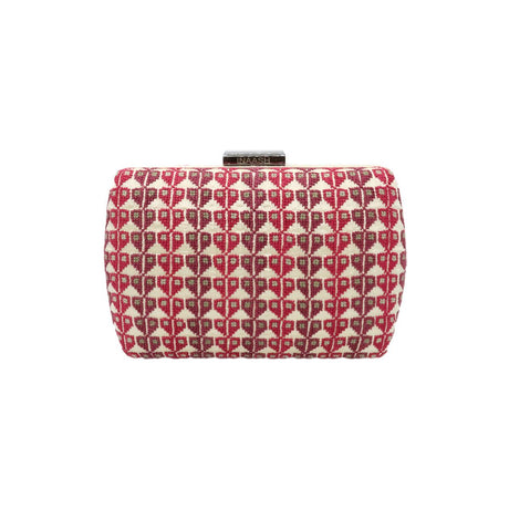 Inaash Red Ramallah Tatreez Silk Clutch
