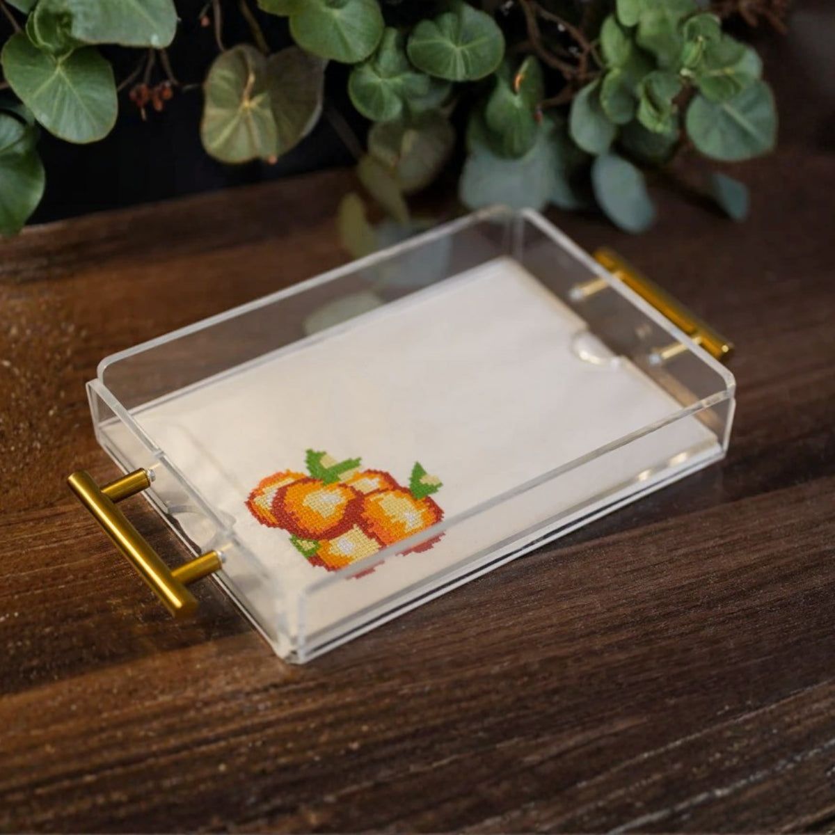Organiks Plus Small Acrylic Tray With Citrus Mat